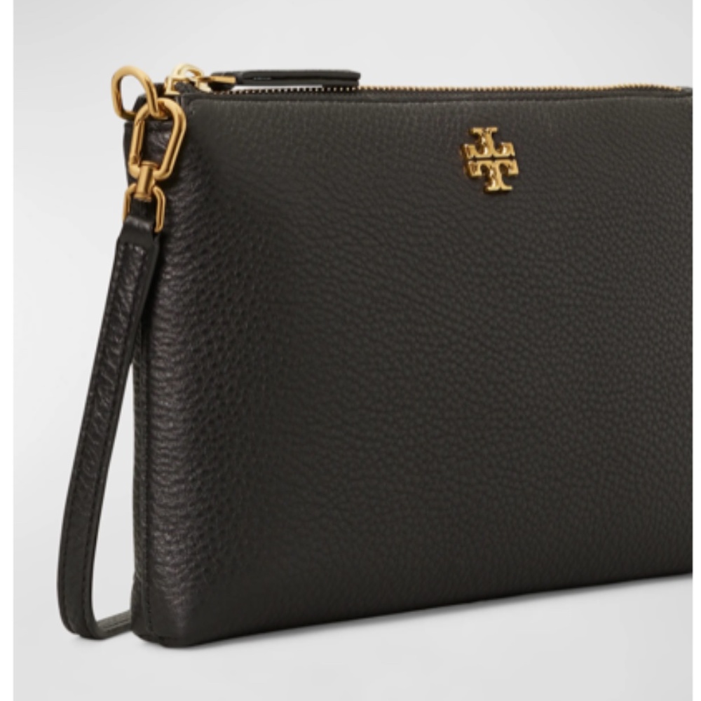 Women's Black Kira Pebbled Wallet Crossbody w/chain extension